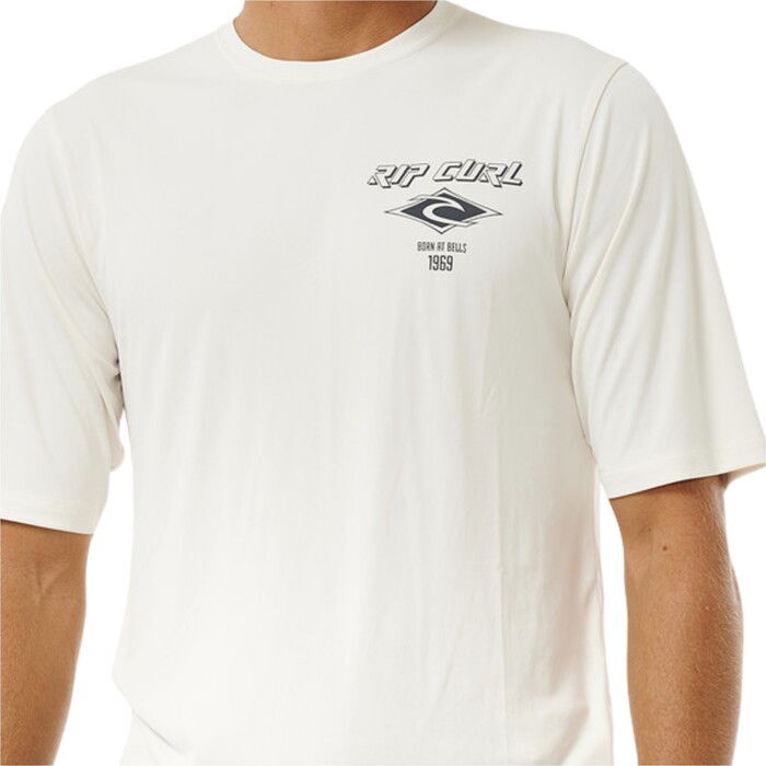 Rip Curl Surflite 2024 Icons UPF Kurzarm Surf Tee 14YMRV - Bone